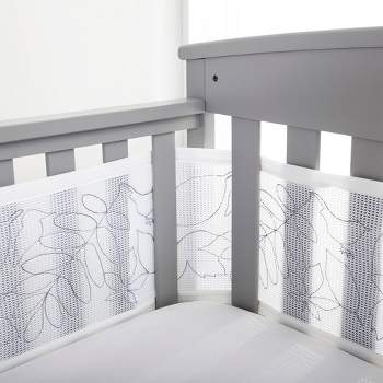 BreathableBaby Breathable Mesh Crib Liner - Deluxe Embroidered Collection - Feathered Friends