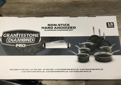 Granitestone 13-Piece Pro Premier Hard Anodized Stovetop Set with Easy –