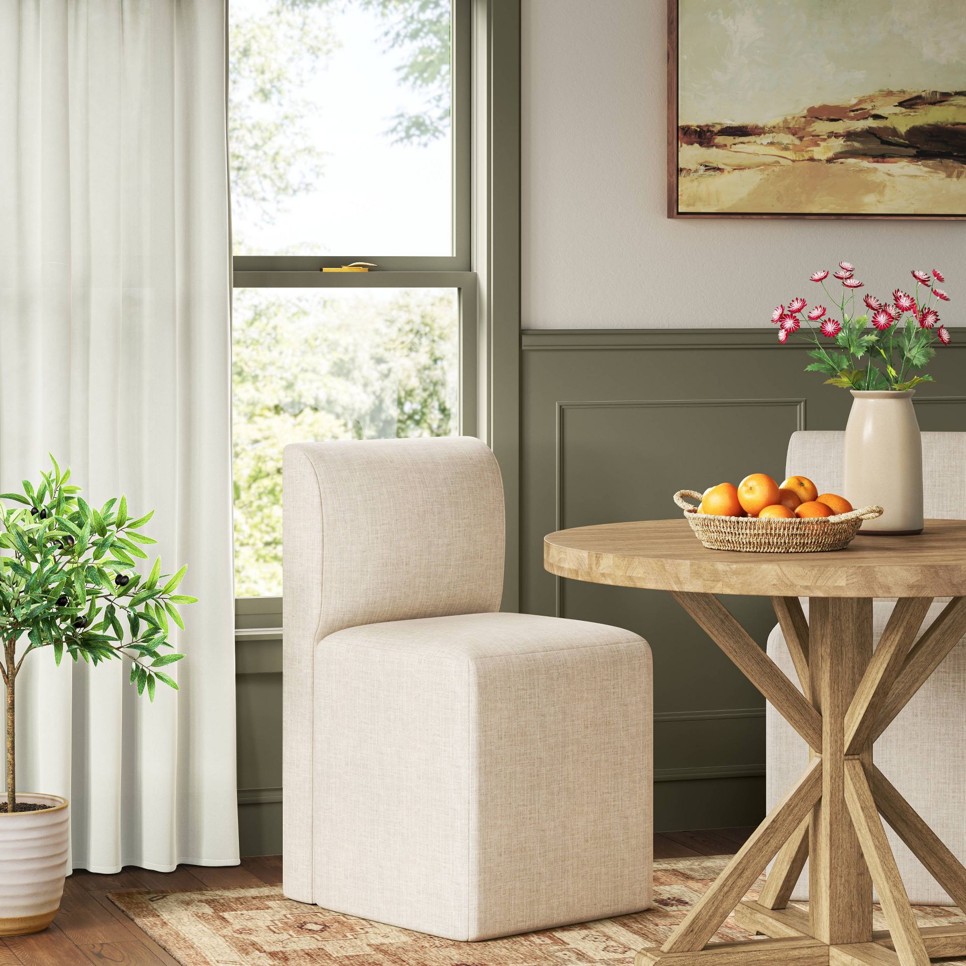 Cora Dining Chair in Linen Talc - Threshold™