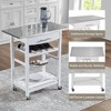 FONTOI Mobile Rolling Kitchen Island, Trolley Serving Cart with Underneath Drawer & Slide-Out Wire Storage Basket - 2 of 4