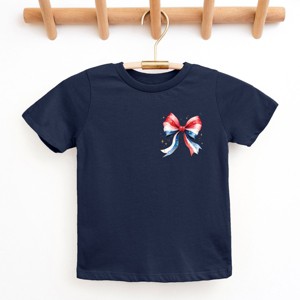 The Juniper Shop Patriotic Bow Star Coquette Youth Short Sleeve Tee - 1 of 4