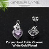 Heart Shape Blue Cz Drop Stud Earrings Womens Ginger Lyne Collection - 3 of 4
