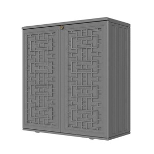 WELLFOR 1'x3' 2 Shelf Storage Shed Gray - 1 of 4
