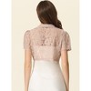 Allegra K Women's Floral Lace Lapel Collar Short Sleeves Elegant Bolero Shrug - 3 of 4