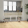 PawHut Freestanding Pet Gate, Wooden Dog Gate with 28"-75" Retractable Length, Support Feet & Non-slip Mats for Indoor, Stairway, Doorway, White - 2 of 4