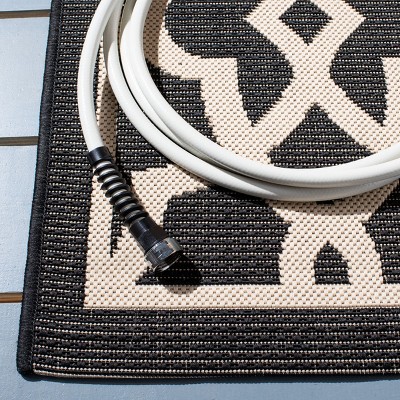 Safavieh Courtyard Black/Beige Geometric Indoor/Outdoor Rug 2' x 3'7"