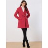 INSPIRE CHIC Women's Shawl Collar Lapel Winter Belted Coat with Pockets - 2 of 4