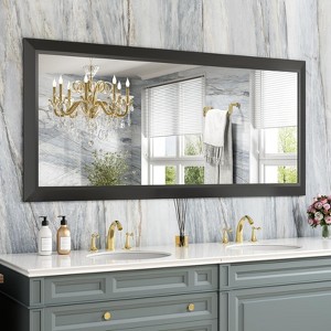 Apmir High-Strength Tempered Glass and Aluminum Alloy Framed French Cleat Mounted Wall Decor Mirror in matte black with 5-Year Warranty - 1 of 4