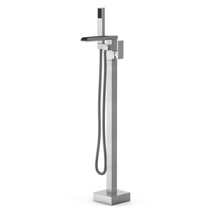 Freestanding Bathtub Faucet, Floor Mount Tub Filler,Standing Tub Faucet,Single Handle Brass Tap with Handheld Shower and Swivel Mixer Spout - 1 of 4