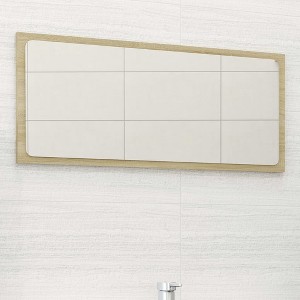 vidaXL Bathroom Mirror Sonoma Oak 31.5"x0.6"x14.6" Engineered Wood - 1 of 4