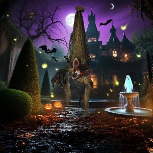 Whisen Halloween Animated Clown with Red Light Up Eyes, Sound Activated Scary Halloween Decorations - 1 of 4