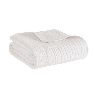Gracie Mills Salvatore Oversized Stitched Scalloped Edges Throw Blanket - 1 of 4