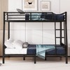 Full XL Over Queen Metal Bunk Bed with Ladder and Slats Support for Adults Teens Black - 2 of 4