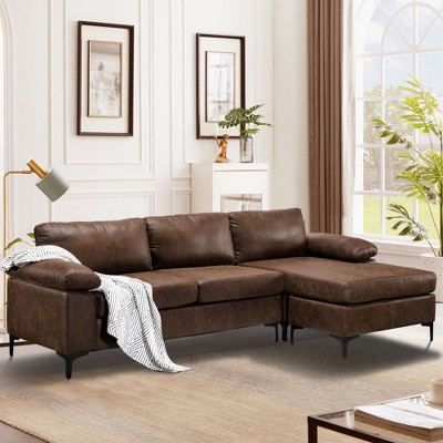 XIZZI Convertible Sectional Couch, 3 Seat L Shaped Sofa with Reversible Chaise Mid-century Modular Couch for Living Room, Apartment and Office