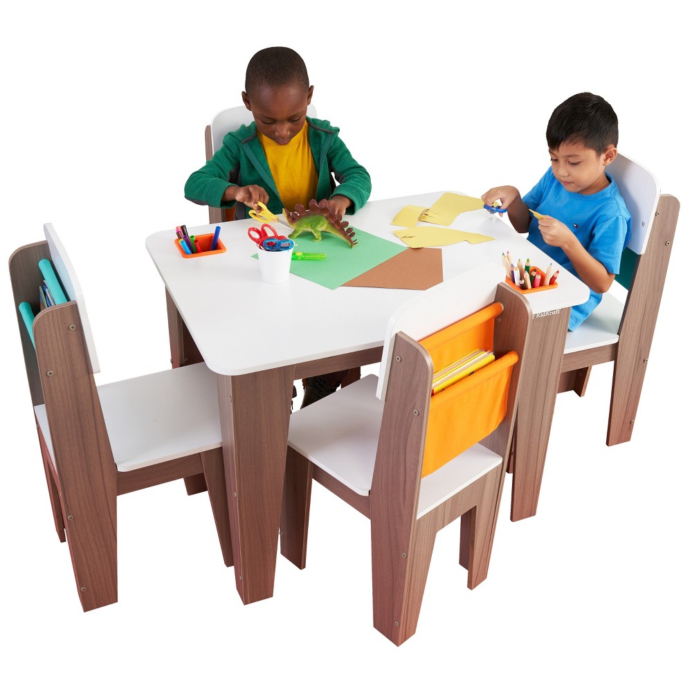 KidKraft Pocket Storage Kids' Table and Chair Set Gray -  89086252