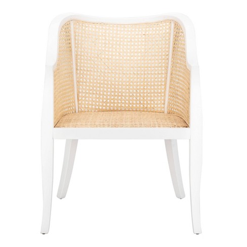 Maika Dining Chair White Natural, Safavieh Dining Chairs White