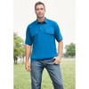 KingSize Men's Big & Tall Jersey Double Pocket Banded Bottom Polo - L, Bordeaux - 3 of 4
