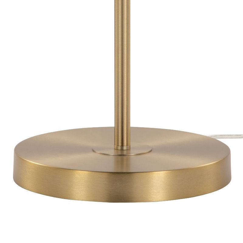 LumiSource Bounty 62&#34; Contemporary Metal Floor Lamp in Gold Metal with White Linen Shade from Grandview Gallery, 4 of 8