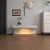 NicBex Leather Upholstered Ottoman with Metal Legs, Modern Simple Entryway Bench with LED Sensor Light for Living Room, Entryway - 2 of 4