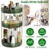 NewHome"3-Tier Rotating Makeup Organizer - 360° Spinning Cosmetic Storage for Perfume, Lipstick & Lotion"Green White - 3 of 4