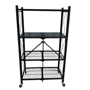 EAGLE PEAK 4-Tier Foldable Greenhouse Shelf, Heavy Duty Metal Storage Rack for Greenhouse Garage Pantry, Black - 1 of 1