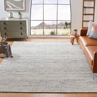 Marbella Beige and Blue Handwoven Wool Area Rug 3' x 5'