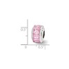 Black Bow Jewelry Sterling Silver and Baguette Pink Cubic Zirconia Bead Charm, 12mm - 2 of 3