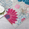 Modern Floral Rug Washable Area Rug Farmhouse Living Room Bedroom Rug Carpet - 3 of 4