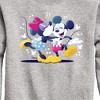 Boys' - Disney - Mickey Minnie Kiss Graphic Long Sleeve Fleece Sweatshirt - 2 of 4