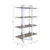 Bookshelf with 4 Tiers and Chrome Metal Frame Open Shelf Storage for Small Spaces or Home Office-3irtyhousy - 4 of 4