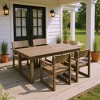Modern 5 PCS Outdoor Dining Set, Rectangular Dining Table with Umbrella Hole, Dining Armrest Chair with Eco-Friendl HDPE Frame-Coolbibila - 3 of 4