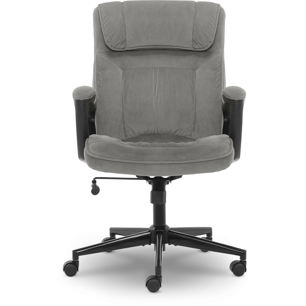 Photos - Computer Chair Serta Style Hannah I Microfiber Office Chair Velvet Gray  