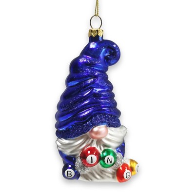 Bingo Gnome Glass Christmas Ornament| OrnamentallyYou