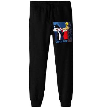 Looney Tunes Sylvester and Tweety "We'll Play Sandwich" Youth Black Graphic Jogger Pants