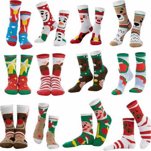 Joyin 12 Pairs Warm Soft Cotton Christmas Socks Set : Target