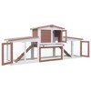 vidaXL Rabbit Hutch with Roofs Bunny Cage Small Animal House Outdoor Wood - 2 of 4