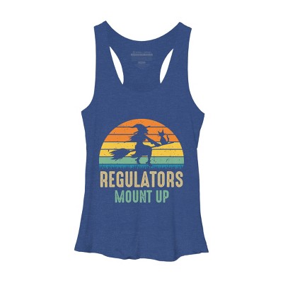 Women's Design By Humans Regulators Mount Up Halloween Witch By RedBirdLS Racerback Tank Top