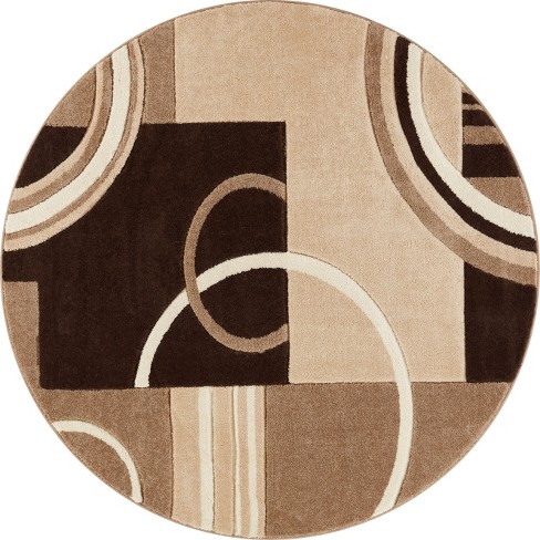 Echo Shapes Circles Modern Geometric Comfy Casual Hand Carved Abstract Contemporary Thick Soft Area Rug - image 1 of 4