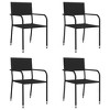 vidaXL Garden Dining Set Black Poly rattan and Steel Standard Stacking - 31.5" table length 4 - 3 of 4