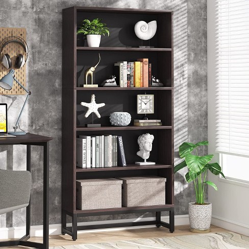 Hommoo 70.8” Bookcase, Large Bookshelf Organizer with 5-Tier Storage Shelves with LED Lights powered by USB - image 1 of 4