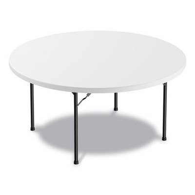 Alera Round Plastic Folding Table, 60" Diameter x 29.25h, White