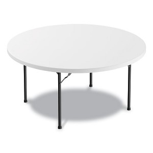 Alera Round Plastic Folding Table, 60" Diameter x 29.25h, White - 1 of 4
