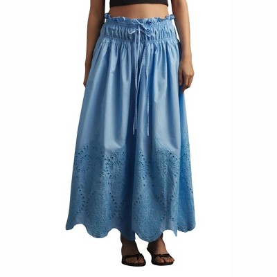 Women's Scalloped Eyelet Midi Skirt - MOON RIVER