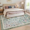 Machine Washable Boho Rug - Non-Slip Vintage Floral Low Pile Area Carpet for Living Room, Bedroom, Dining, Farmhouse, Playroom - 2 of 4