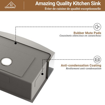 30'' Stainless Steel Farmhouse Single Bowl Kitchen Sink with Accessories