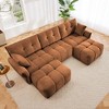 GDFStudio Osborn 110.2" Tufted Upholstered Chenille 3-Seater U-Sectional Sofa with Two Ottomans - 2 of 4