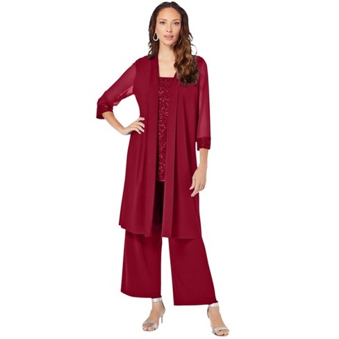  Roaman's Women's Plus Size Sequin Tunic & Pant Set