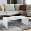HomeRoots 24" White Glass Sled Coffee Table - 2 of 4