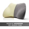 WENNEBIRD Model B Lumbar Memory Foam Support Pillow to Improve Posture with Raised Side Butterfly Design, Constance Fabric, and Removable Cover, Grey - 2 of 4
