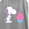 Women's - Peanuts - Snoopy Heart Cupcake Graphic Racerback Tank - 2 of 4